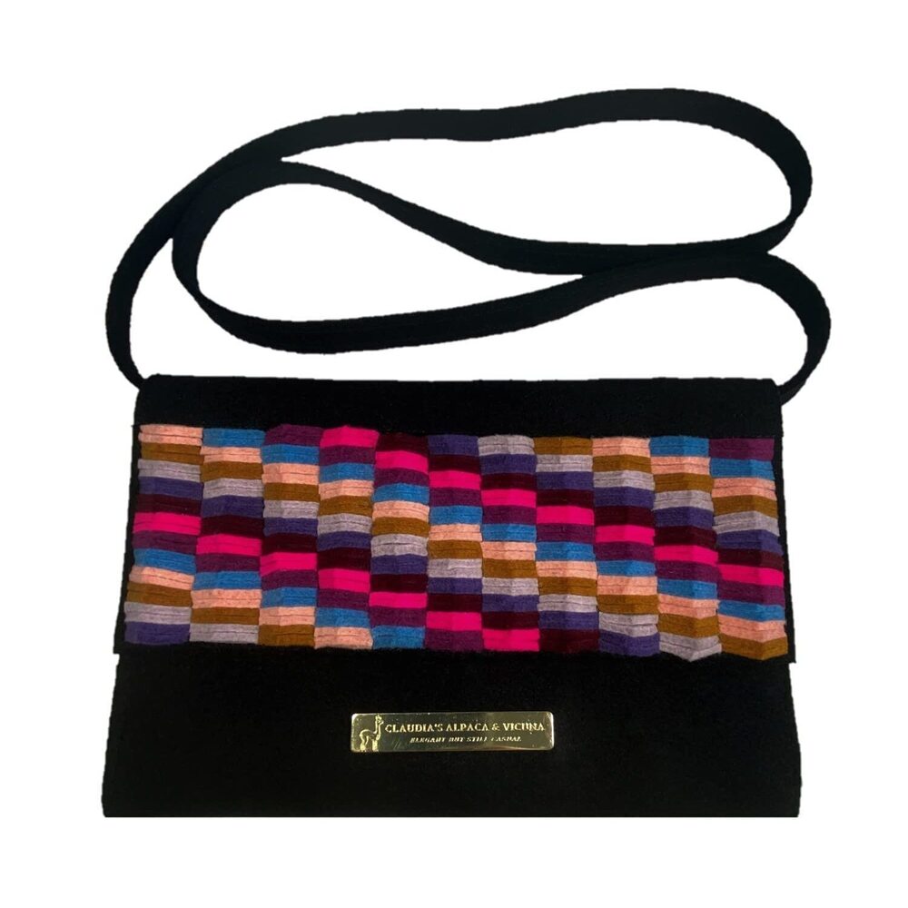 8882 Clutch Purses . Crossbody Bag purse in Alpaca Felt! TRINITY.
